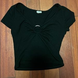 Garage black crop top